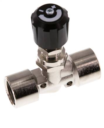 Válvula de aguja de latón niquelado G1/2'' NBR 18 bar - NLBN