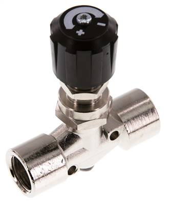 Válvula de aguja de latón niquelado G3/8'' NBR 18 bar - NLBN