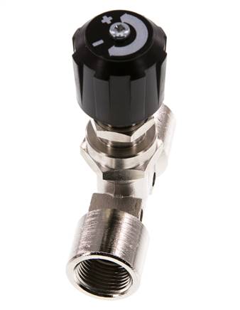 Válvula de aguja de latón niquelado G3/8'' NBR 18 bar - NLBN