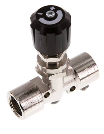 Válvula de aguja de latón niquelado G3/8'' NBR 18 bar - NLBN