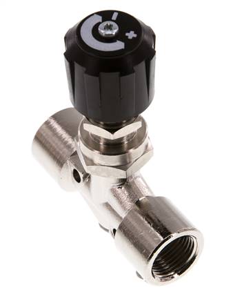 Válvula de aguja de latón niquelado G3/8'' NBR 18 bar - NLBN