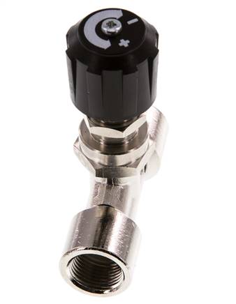 Válvula de aguja de latón niquelado G3/8'' NBR 18 bar - NLBN