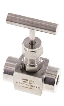 G1/4'' Válvula de aguja de acero inoxidable PTFE 300 bar - NLS
