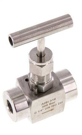 G1/4'' Válvula de aguja de acero inoxidable PTFE 300 bar - NLS