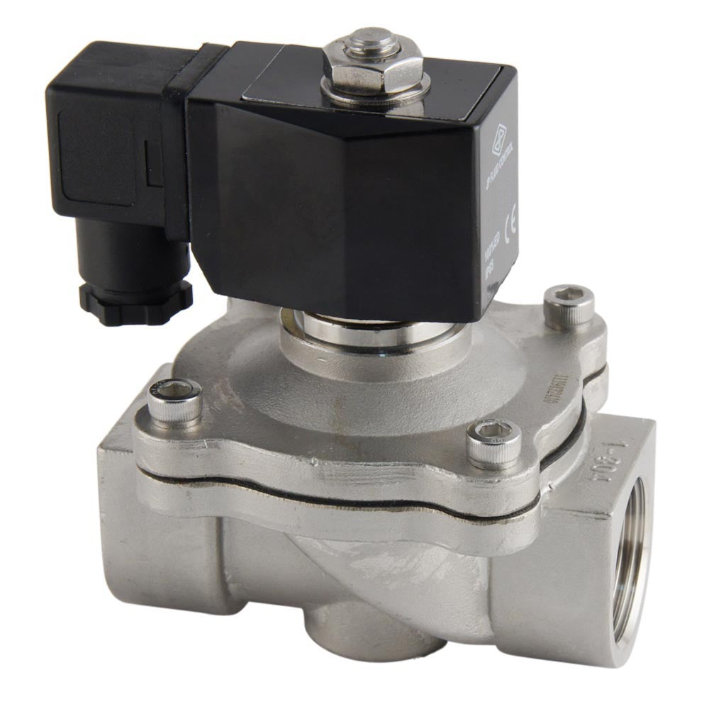 Electroválvula DF-SA 1'' acero inoxidable FKM 0-6bar 12V CC
