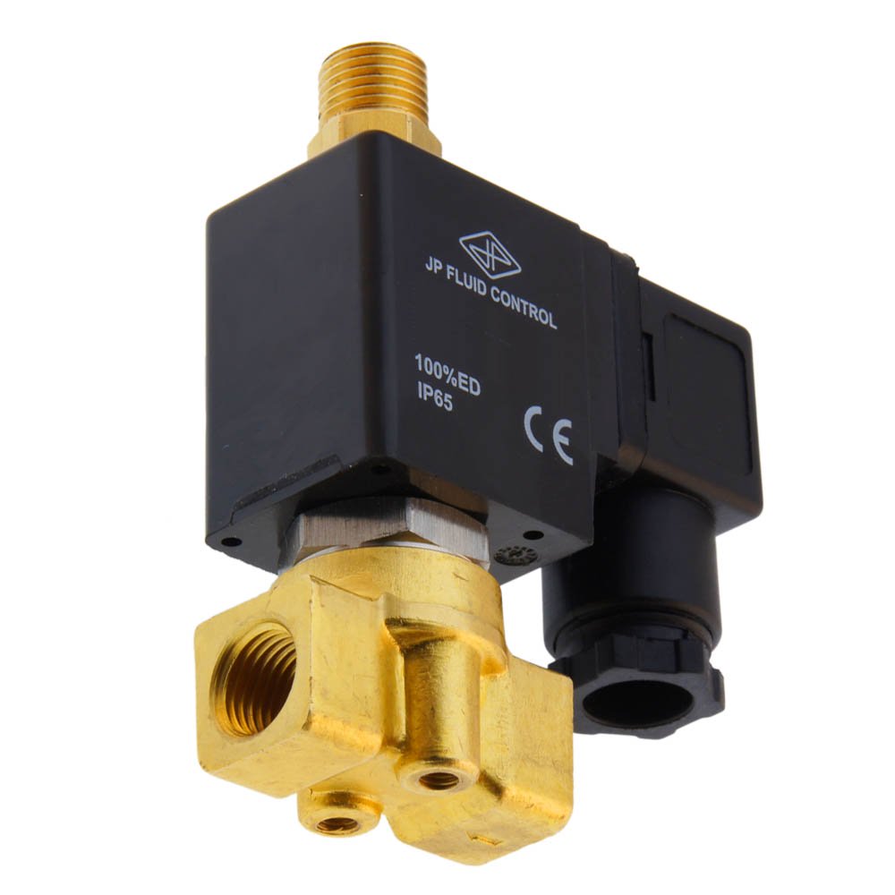 Electroválvula TW-DA 1/4'' 3/2 vías NC latón FKM 0-5bar 230V AC