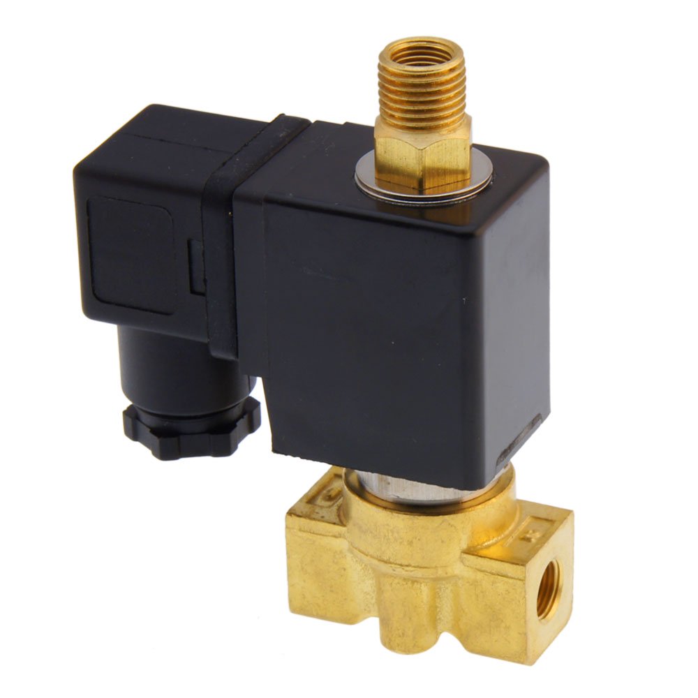 Electroválvula TW-DB 1/8'' 3/2 vías NO latón FKM 0-3bar 12V DC