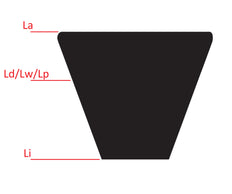 Correa trapezoidal dentada XPB 16.3x13 Li-3690mm Ld-3750mm DIN 7753