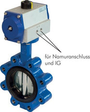 DN100 (4 inch) Lug Pneumatic Butterfly Valve GG25-Stainless Steel-EPDM Spring Closed - BFLL