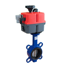 Electric Butterfly Valve DN50 24-240V AC/DC Modulating Fail-Safe Wafer GGG40 PTFE Silicone J+J