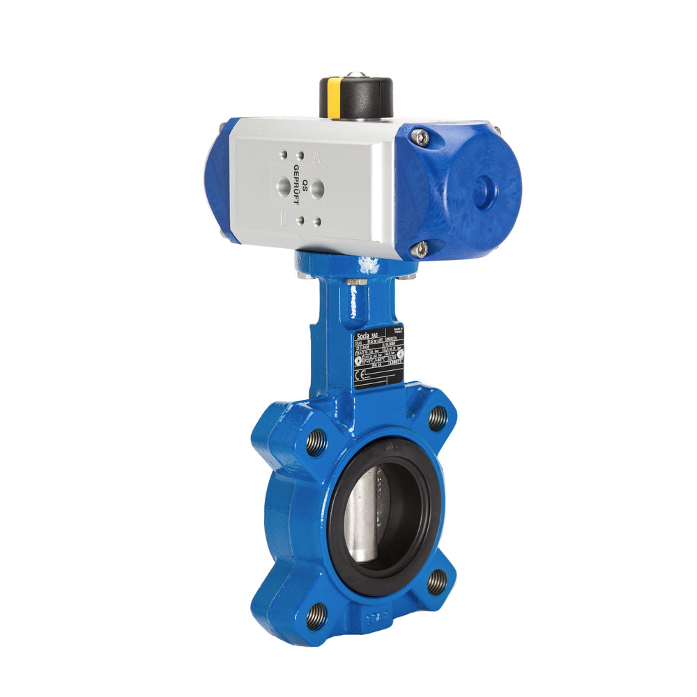 DN80 (3 inch) Lug Pneumatic Butterfly Valve GG25-Stainless Steel-EPDM Double Acting - BFLL