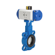 DN250 (10 inch) Wafer Pneumatic Butterfly Valve GGG40-Stainless Steel-EPDM Double Acting - BFLW
