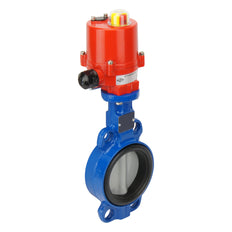DN25 (1 inch) 12VAC Wafer Electric Butterfly Valve GG25-Stainless Steel-NBR - BFLW