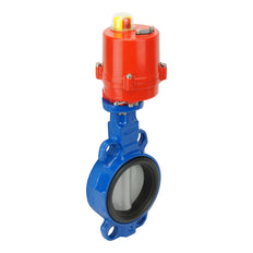 DN25 (1 inch) 12VAC Wafer Electric Butterfly Valve GG25-Stainless Steel-NBR - BFLW