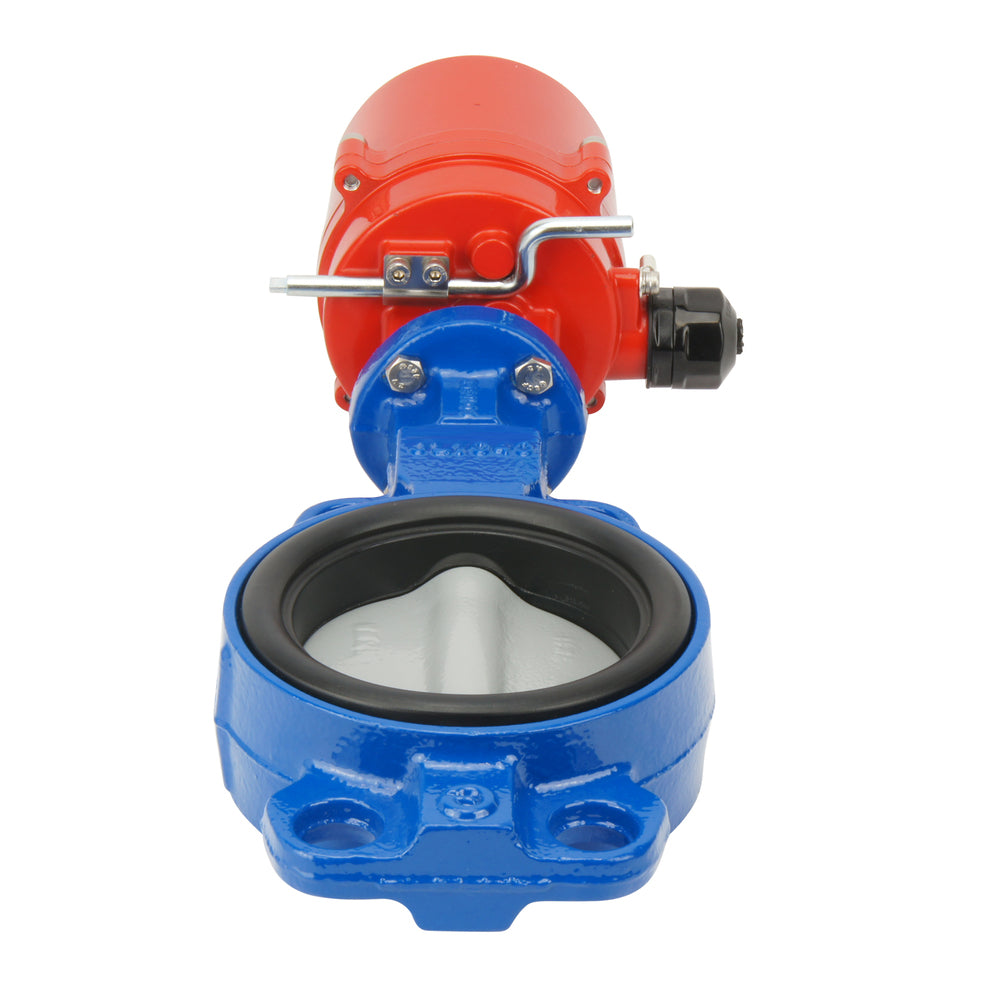 DN25 (1 inch) 12VAC Wafer Electric Butterfly Valve GG25-Stainless Steel-NBR - BFLW