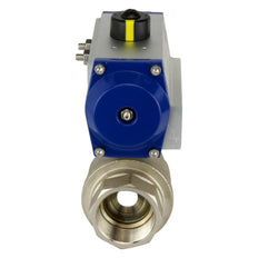 Válvula de bola neumática de latón de 2 vías y doble efecto G3'' - BL2BA