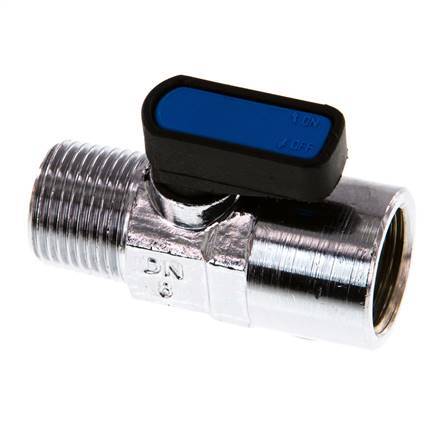 Válvula de bola macho a hembra R/Rp de 3/8 pulgadas de 2 vías de latón compacta EN331 Gas 20 Bar