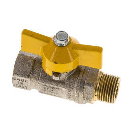 Válvula de bola de latón con mango de mariposa de 2 vías, macho a hembra R/Rp de 3/8 pulgadas