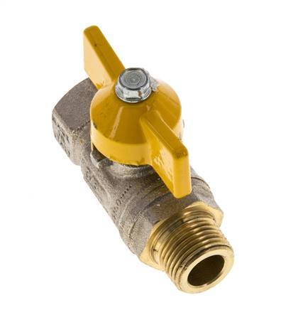 Válvula de bola de latón con mango de mariposa de 2 vías, macho a hembra R/Rp de 3/8 pulgadas