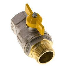 Válvula de bola de latón de 2 vías con mango de mariposa, macho a hembra R/Rp de 1 pulgada