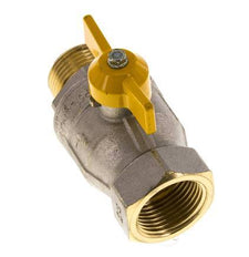Válvula de bola de latón de 2 vías con mango de mariposa, macho a hembra R/Rp de 1 pulgada