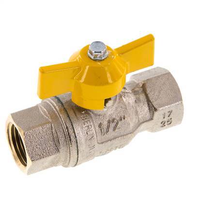 Rp 1/2 Pulgada Gas 2 Vías Mango de Mariposa Válvula de Bola de Latón