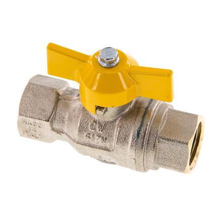 Rp 1/2 Pulgada Gas 2 Vías Mango de Mariposa Válvula de Bola de Latón