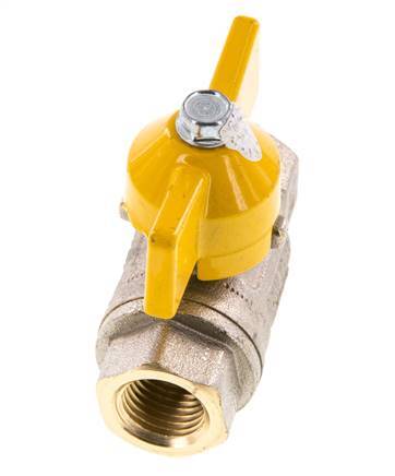 Rp 1/4 Pulgada Gas 2 Vías Mango de Mariposa Válvula de Bola de Latón