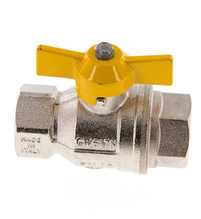 Rp 3/4 Pulgada Gas 2 Vías Mango de Mariposa Válvula de Bola de Latón