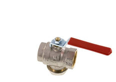 G Válvula de bola de latón de 2 vías con filtro integrado de 1 pulgada