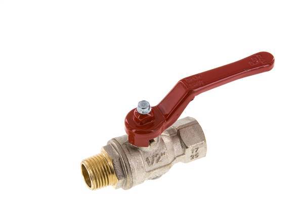 Válvula de bola de latón de 2 vías, macho a hembra R/Rp de 1/2 pulgada