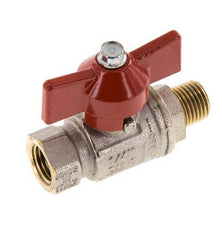 Male To Female R/Rp 1/4 inch Butterfly Handle 2-Way Brass Ball Valve