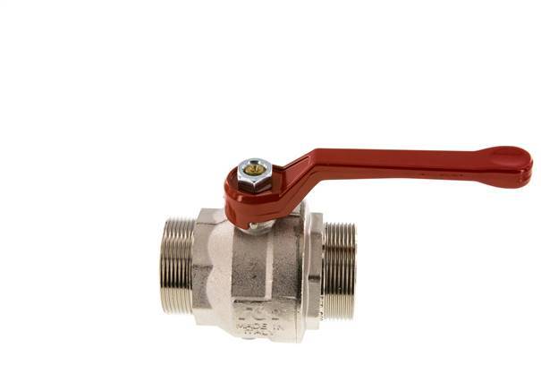 G Válvula de bola de latón de 2 pulgadas con rosca macho y 2 vías