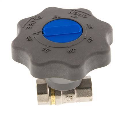 Válvula de bola de latón de 1/4 de pulgada de cierre suave para gas y agua de 2 vías