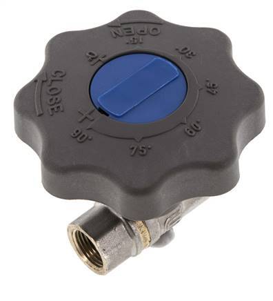 Válvula de bola de latón de 3/8 pulgadas de cierre suave para gas y agua de 2 vías