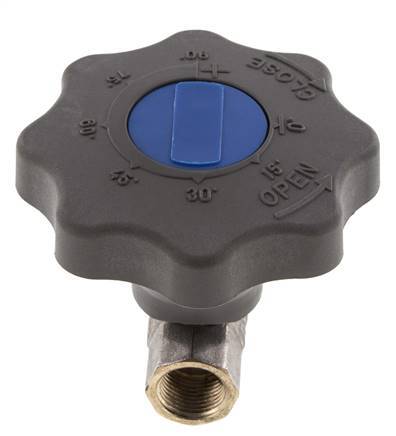 Válvula de bola de latón de 3/8 pulgadas de cierre suave para gas y agua de 2 vías