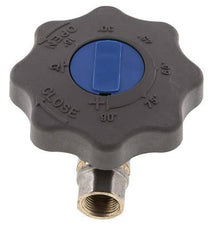 Válvula de bola de latón de 3/8 pulgadas de cierre suave para gas y agua de 2 vías