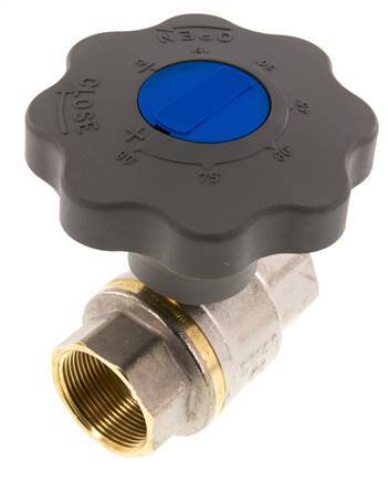 Válvula de bola de latón de cierre suave para gas y agua de 1-1/2 pulgadas