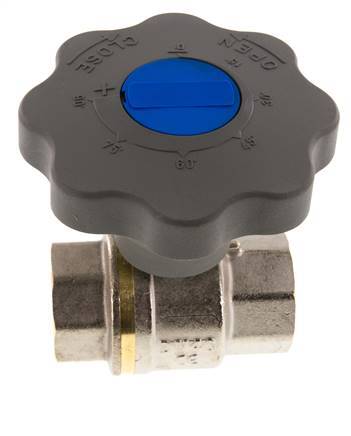 Válvula de bola de latón de cierre suave para gas y agua de 1-1/2 pulgadas