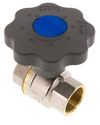 Válvula de bola de latón de cierre suave para gas y agua de 1-1/2 pulgadas