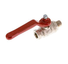 Válvula de bola de latón de 2 vías de diseño corto de 1/4 de pulgada macho a hembra G/G