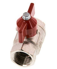 Válvula de bola de latón compacta de 2 vías con mango de mariposa de 1/2 pulgada