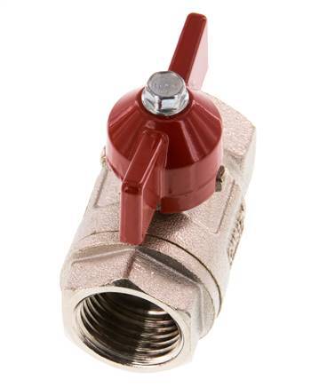 Válvula de bola de latón compacta de 2 vías con mango de mariposa de 1/2 pulgada