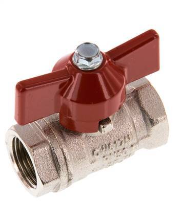 Válvula de bola de latón compacta de 2 vías con mango de mariposa de 3/8 pulgadas