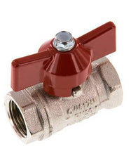 Válvula de bola de latón compacta de 2 vías con mango de mariposa de 3/8 pulgadas