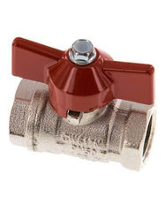 Válvula de bola de latón compacta de 2 vías con mango de mariposa de 3/8 pulgadas