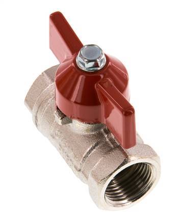 Válvula de bola de latón compacta de 2 vías con mango de mariposa de 3/8 pulgadas