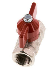 Válvula de bola de latón compacta de 2 vías con mango de mariposa de 3/8 pulgadas