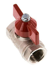 Válvula de bola de latón compacta de 2 vías con mango de mariposa de 3/8 pulgadas