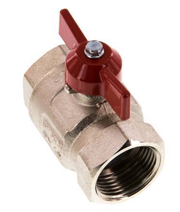 G Válvula de bola de latón compacta de 2 vías con mango de mariposa de 1 pulgada